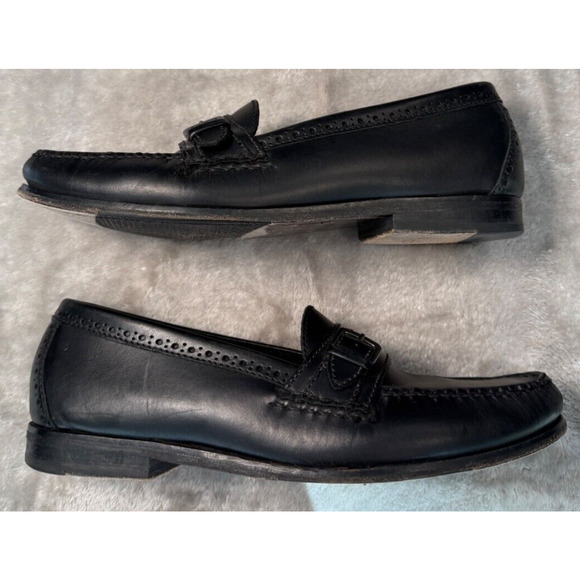 Cole Haan Pinch Hand Sewn Grand OS Black Leather Buckle Loafers Mens Size 10 - Picture 3 of 7